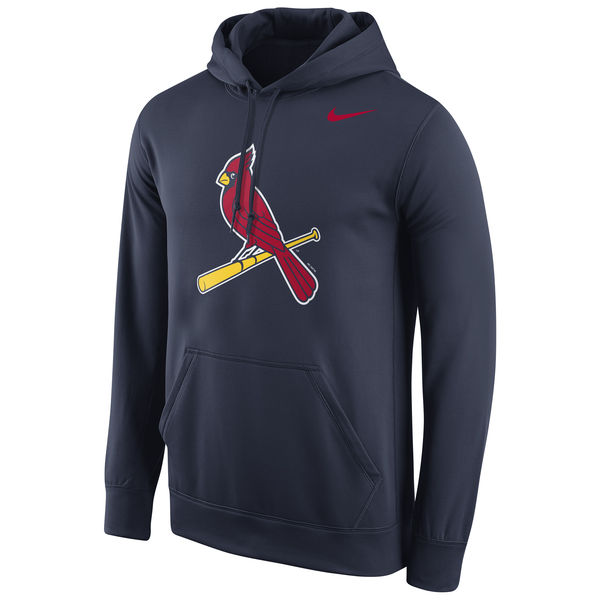 Men St. Louis Cardinals Nike Logo Performance Pullover Hoodie Navy->st.louis cardinals->MLB Jersey